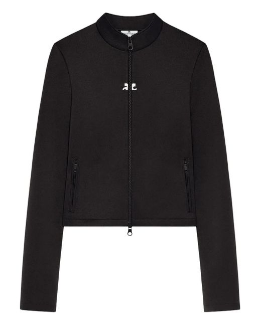 Courreges Black Cropped-Jacke Mit Reißverschluss