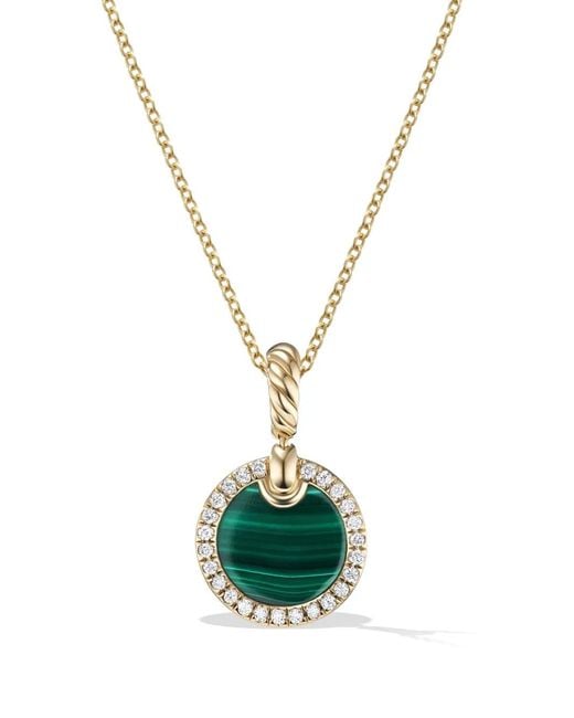 David Yurman Metallic 18Kt Petite Dy Elements Diamond Necklace (17.8Mm)