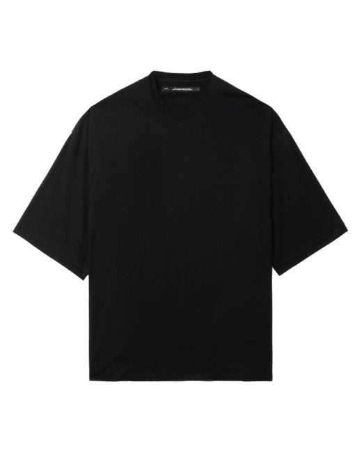 Julius Black Crew-neck Drop-shoulder T-shirt for men