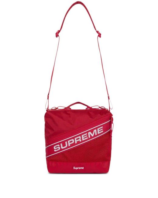 Supreme Red Reflective Logo Shoulder Bag