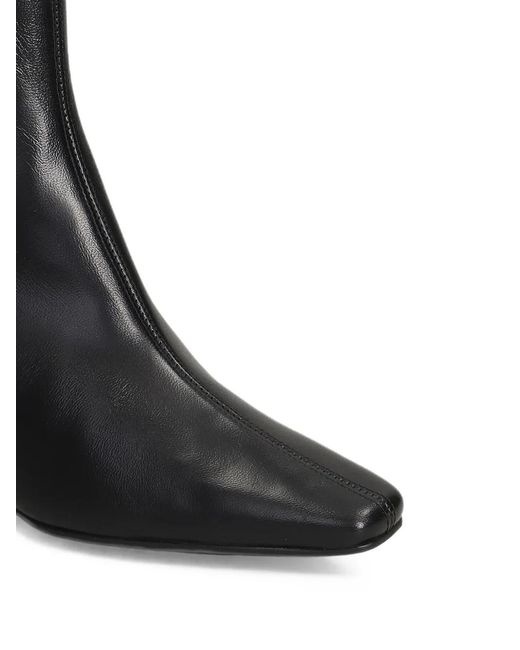 The Seller Black Square-Toe Ankle Boots
