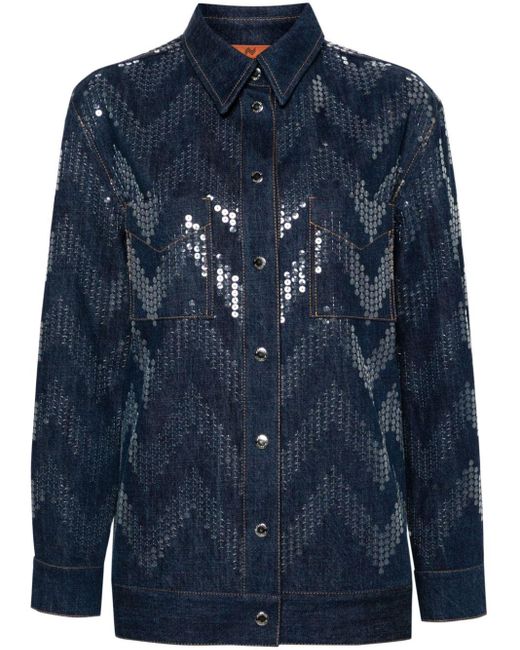 Missoni Blue Sequin-embellished Denim Jacket