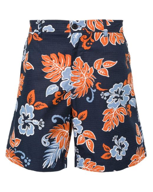Maison Kitsuné Ripstop-Shorts mit Blumen-Print in Blue für Herren