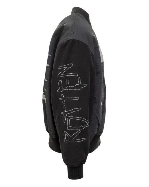 44 Label Group Logo-Motif Bomber Jacket in Black | Lyst