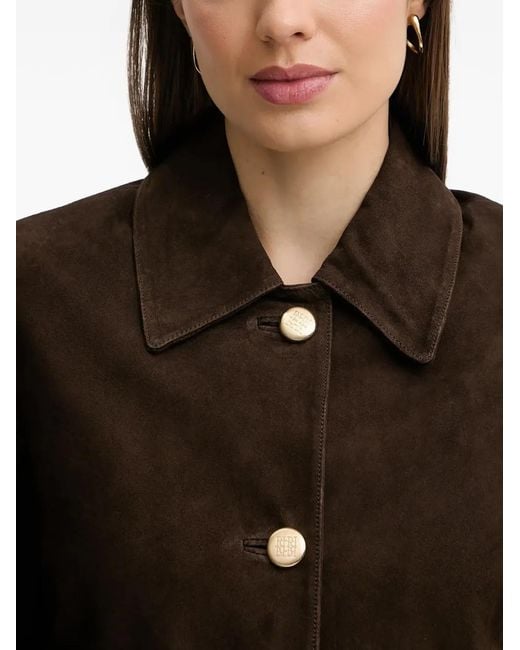 Pedro Del Hierro Madrid Brown Buttoned Suede Jacket