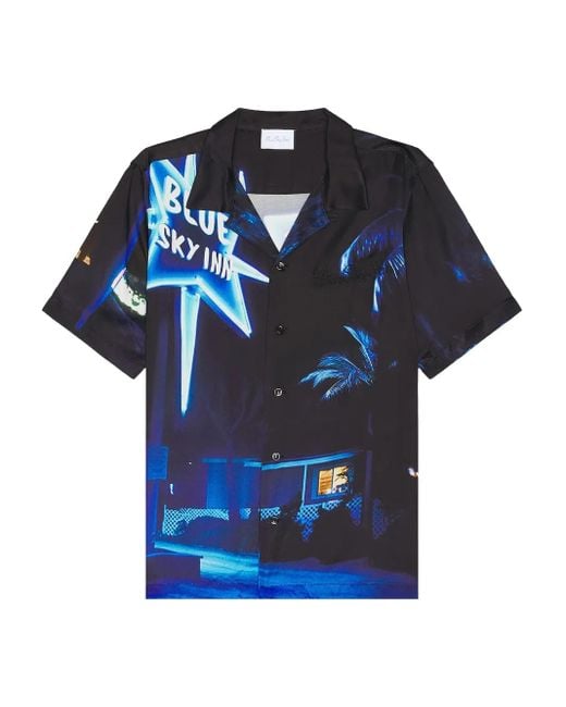 Camisa estampada con manga corta BLUE SKY INN de hombre de color Blue