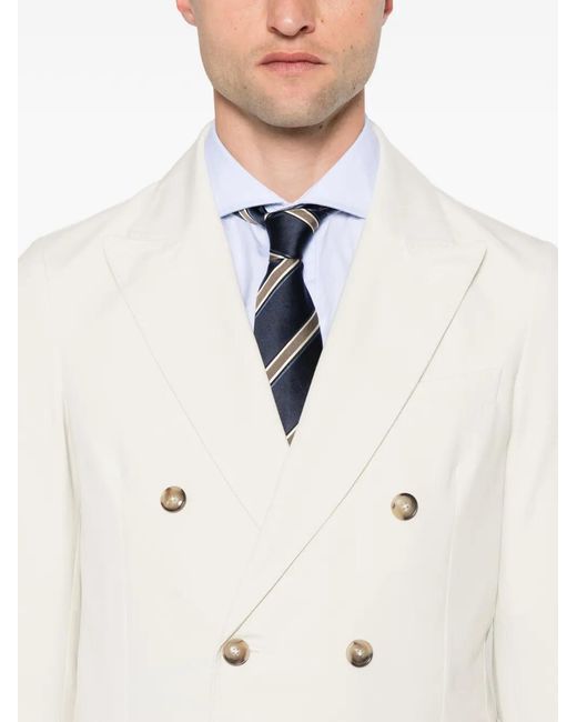 Circolo 1901 White Double-Breasted Peak-Lapels Blazer for men