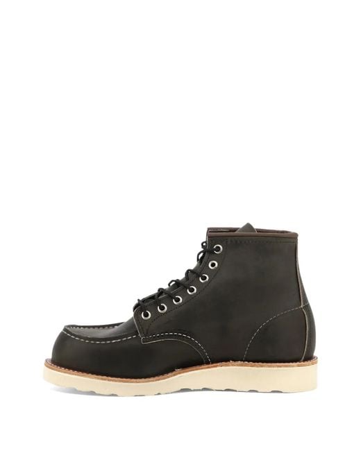Red Wing Black Lace-Up Moc-Toe Boots for men