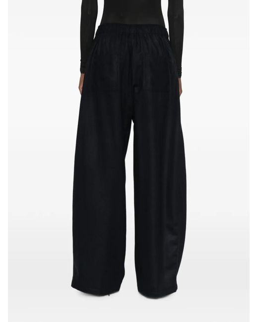 Thelatest Blue Elasticated-Waistband Wide-Leg Trousers