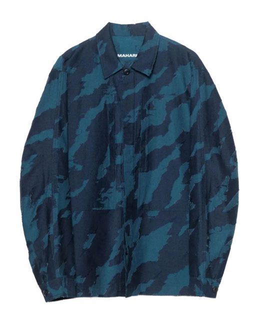 Camicia Con Stampa Camouflage di Maharishi in Blue da Uomo