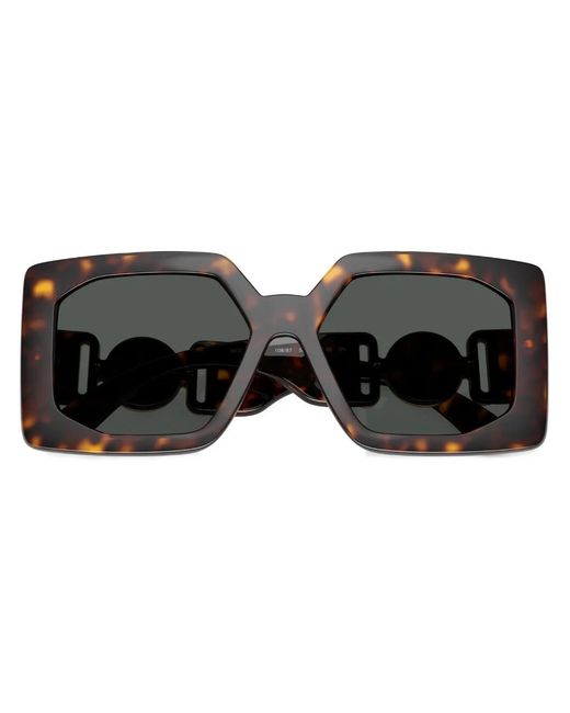 Versace Black Engraved-Medusa Plaque Sunglasses