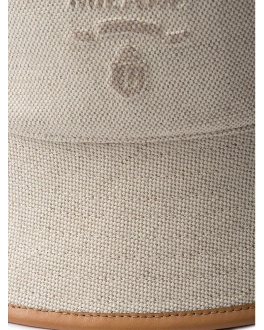 Prada Gray Logo-Embroidered Bucket Hat