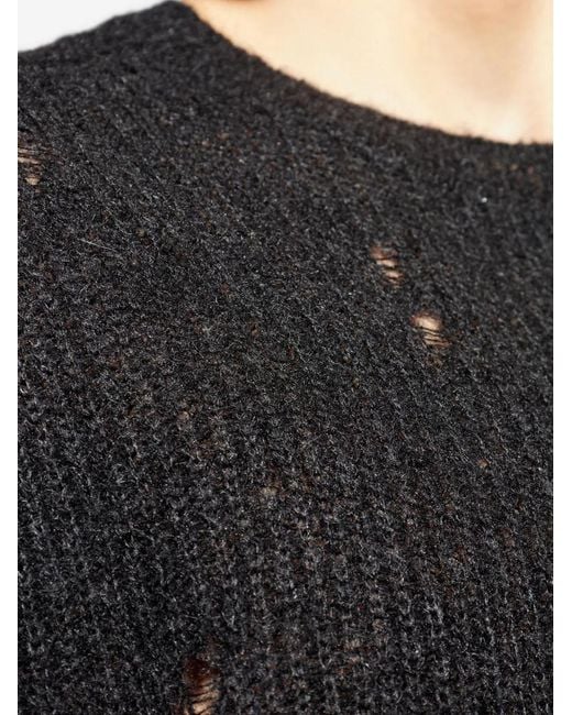 AllSaints Black Edgin Distressed Sweater for men