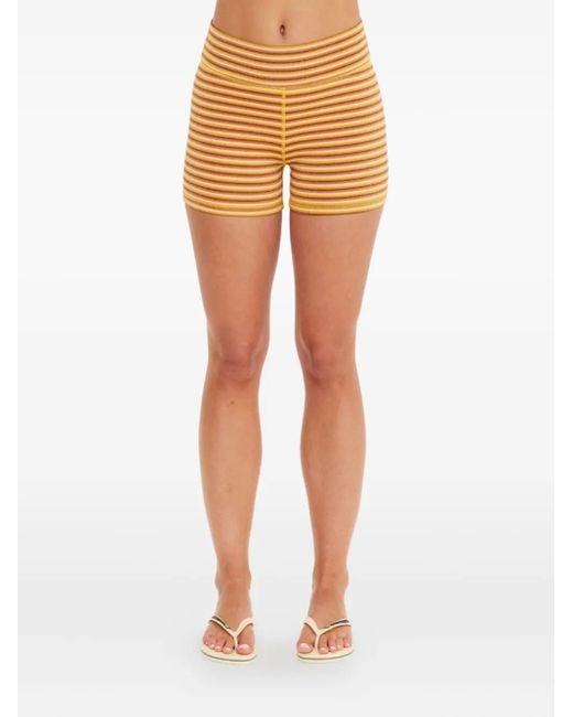 The Upside Orange Gestreifte Naxos Spin Shorts