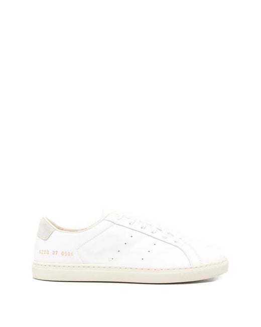 Common Projects White Achilles Perforated Panelled Sneakers