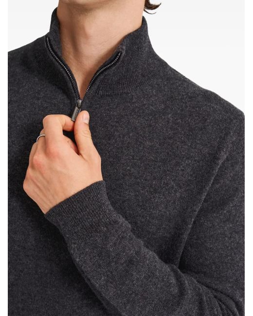 Pringle of Scotland Blue Zip Cashmere Jumper for men