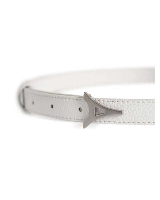 Manière De Voir White Leonie Eiffel Slim Leather Belt
