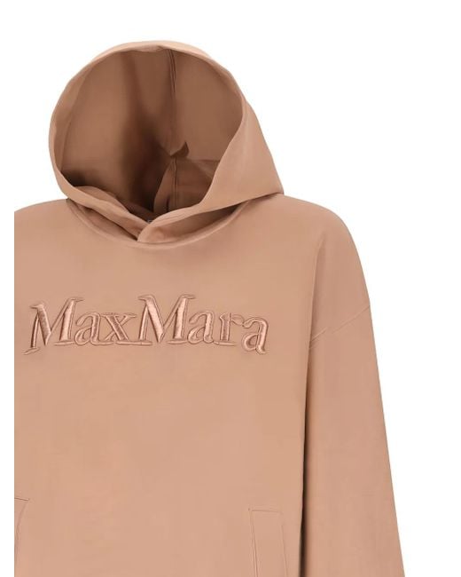 Max Mara Natural Embroidered Logo Hoodie