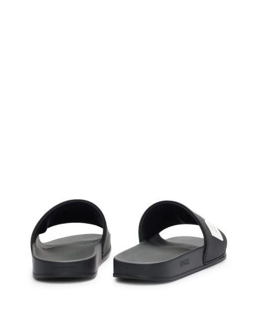 Boss Black Logo-Emed Open-Toe Slides for men