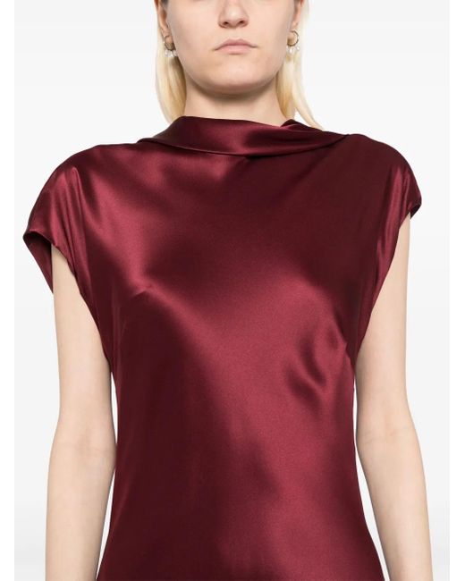 Michelle Mason Red Sleeveless Bias Gown
