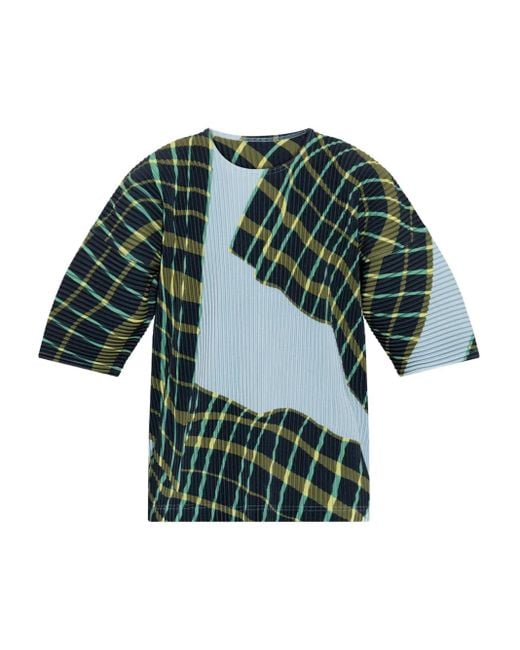 Homme Plissé Issey Miyake Green Windswept T-Shirt for men