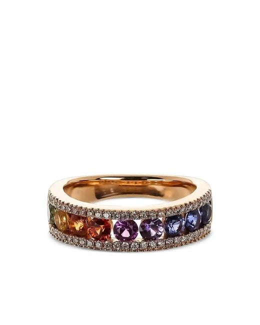 Lisa Nik White 18K Rose Sapphire And Diamond Ring