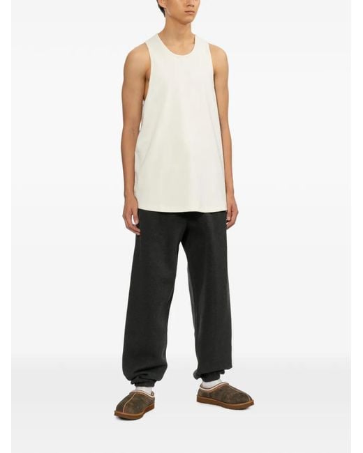 Essentials White Logo-Patch Track Pants for men