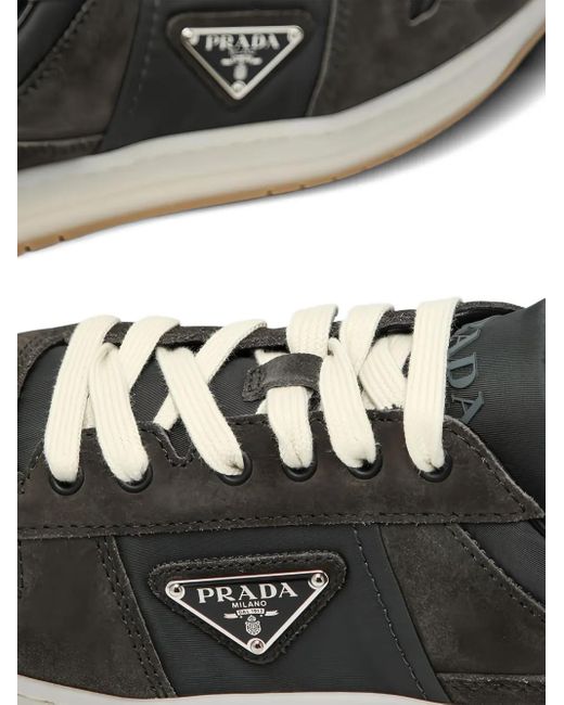 Prada Black Triangle-Logo Sneakers for men