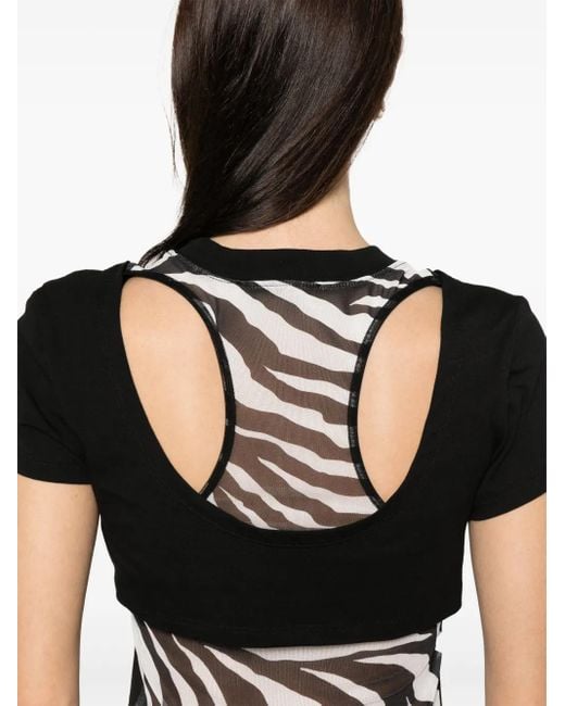 Versace Jeans Couture Black Logo-Print T-Shirt