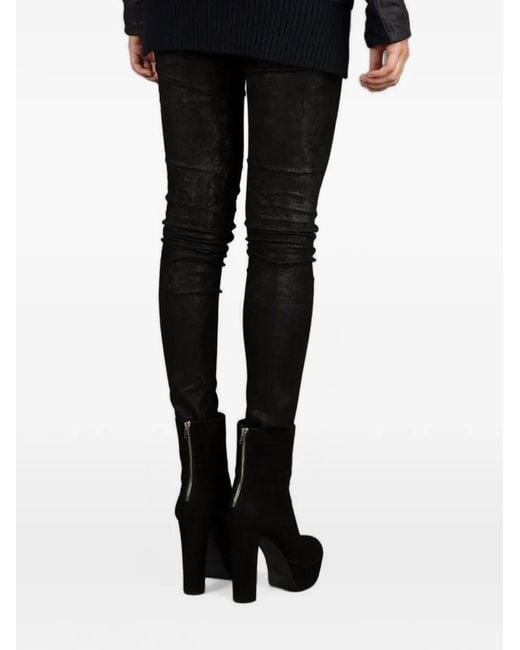 Stouls Black Carolyn Leather Slim-Fit Trousers