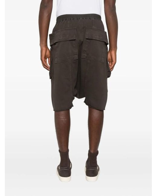 Cargo Corti Con Cavallo Basso di Rick Owens in Brown da Uomo