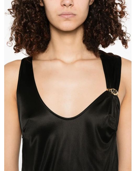 Elisabetta Franchi ロゴブローチ タンクトップ Black