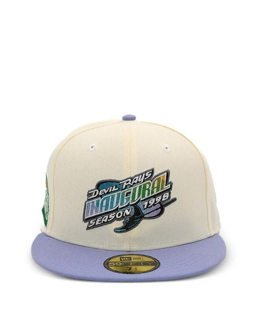 KTZ White 59Fifty Tampa Bay Rays Baseball Hat