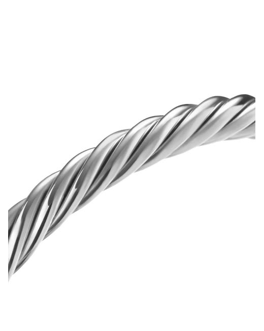David Yurman White Sterling Cable Cuff Bracelet (6Mm) for men