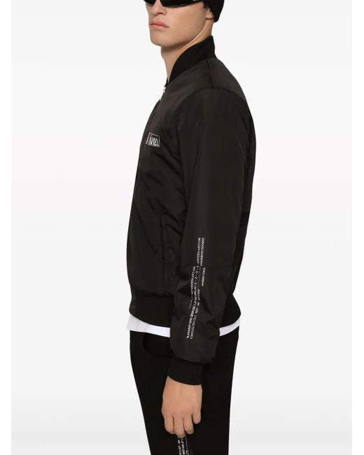 Dolce & Gabbana Black Logo-Patch Jacket for men