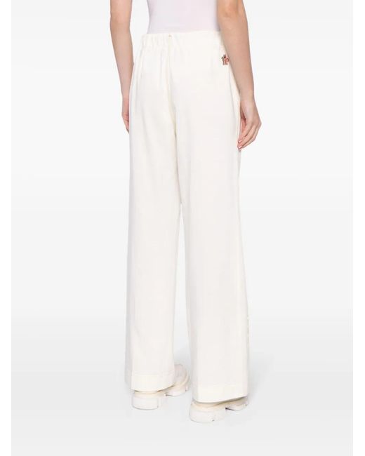 Moncler White Elasticated-Waist Cotton Track Pants