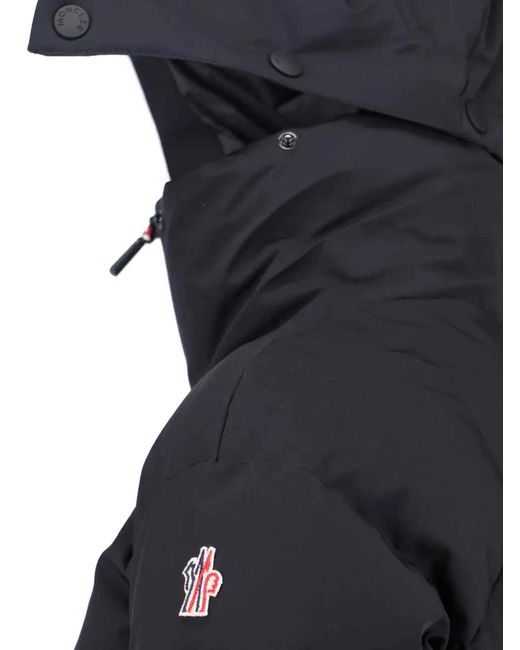 Moncler Blue Guyane Belted Hooded Jacket
