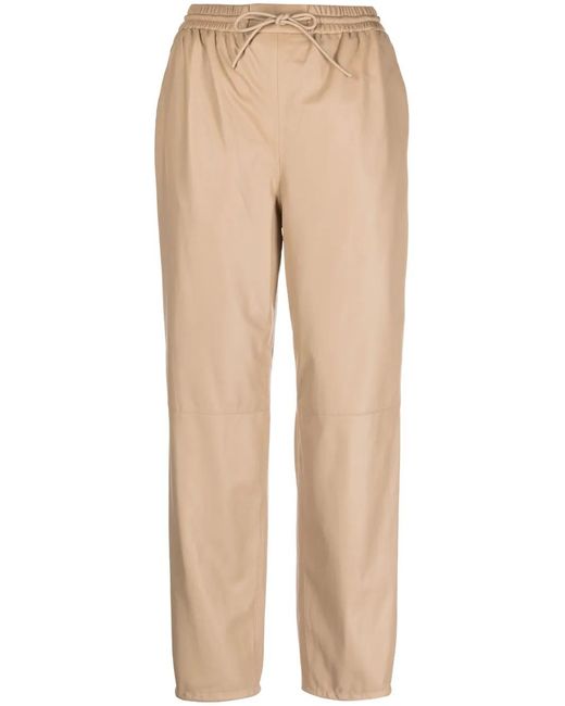 Yves Salomon Natural Straight-Leg Lambskin Trousers