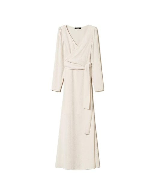 Twinset White V-Neck Maxi Dress