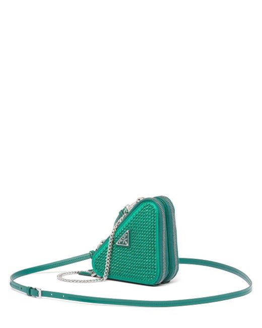 Monedero con aplique de cristales de Prada de color Verde | Lyst