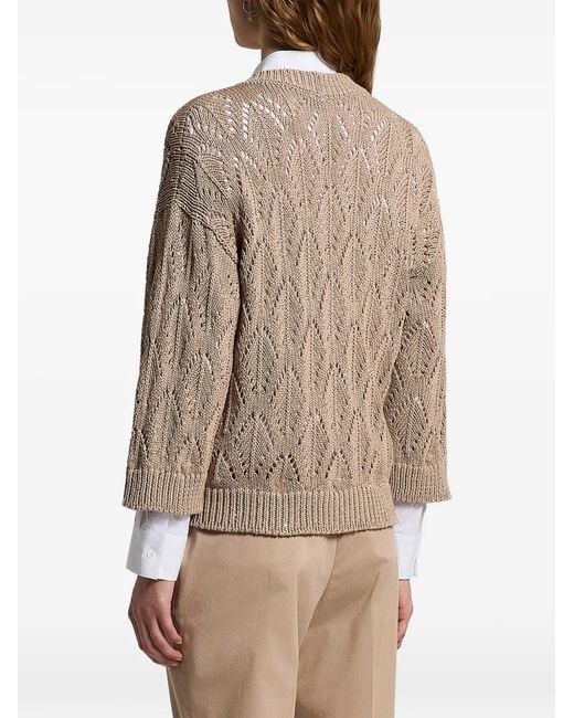 Peserico Natural Sequinned Cordonet Cardigan