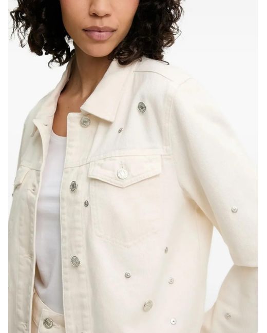 Moschino White Embellished Denim Jacket