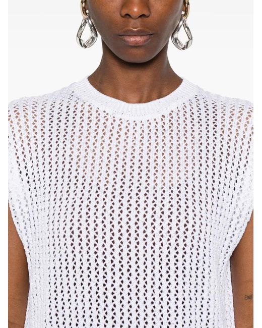 Peserico White Sequinned Vest