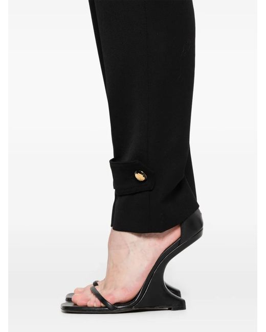 McQueen Black High-Waisted Wool Trousers