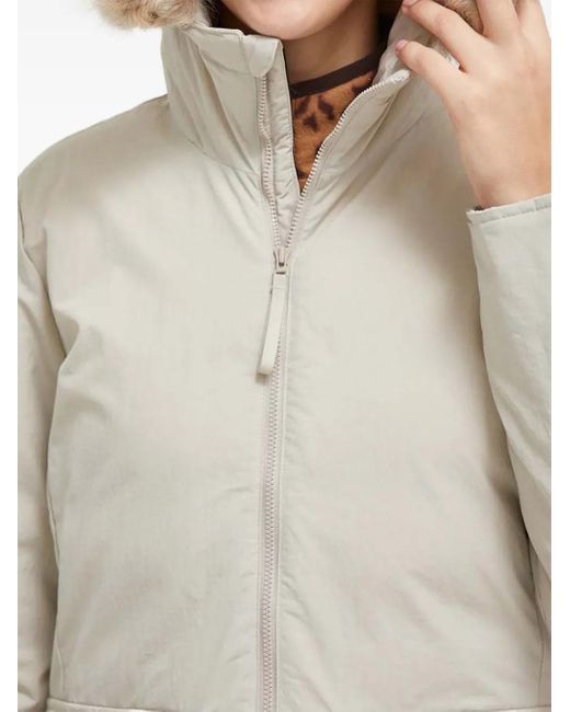 Adidas Gray Kapuzenjacke aus Faux Fur