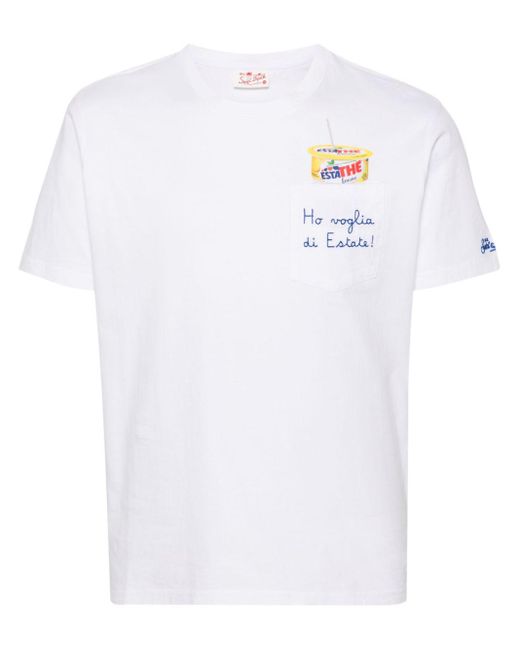 Mc2 Saint Barth White X Estathe Austin Cotton T-shirt for men