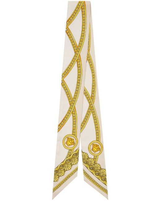 Versace Metallic La Coupe Des Dieux Silk Scarf Tie