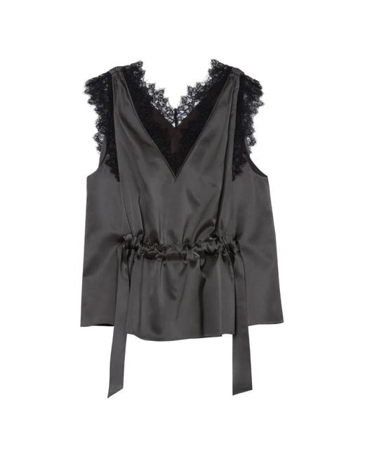 3.1 Phillip Lim Black Lace V-Neck Top