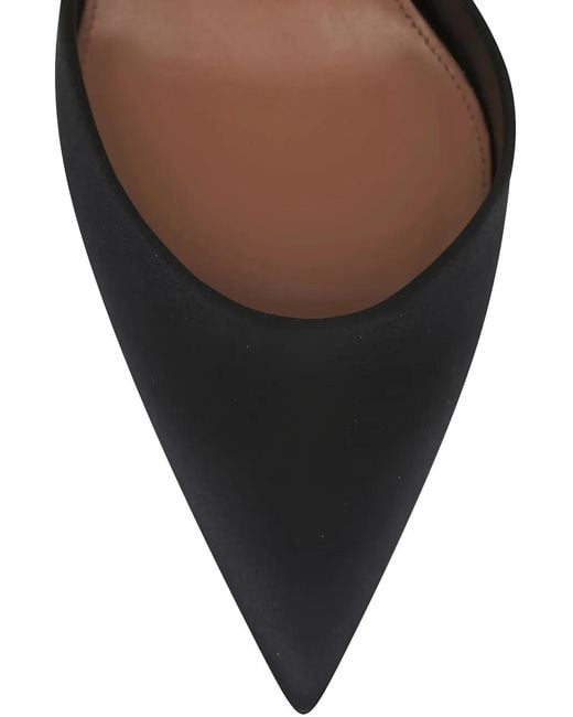 Aquazzura Black Luce Embellished-Strap Heeled Mules