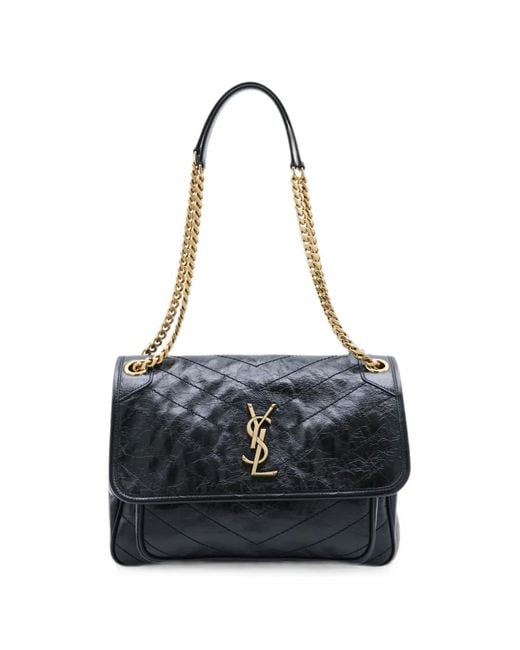 Saint Laurent Blue Medium Niki Leather Shoulder Bag